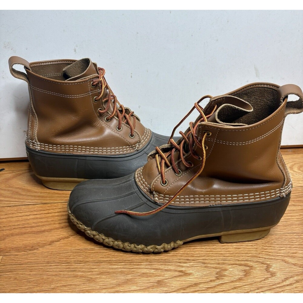 L.L. Bean Boots Original Leather Duck Boot Maine Mens Sz 11M Rubber Rain Snow